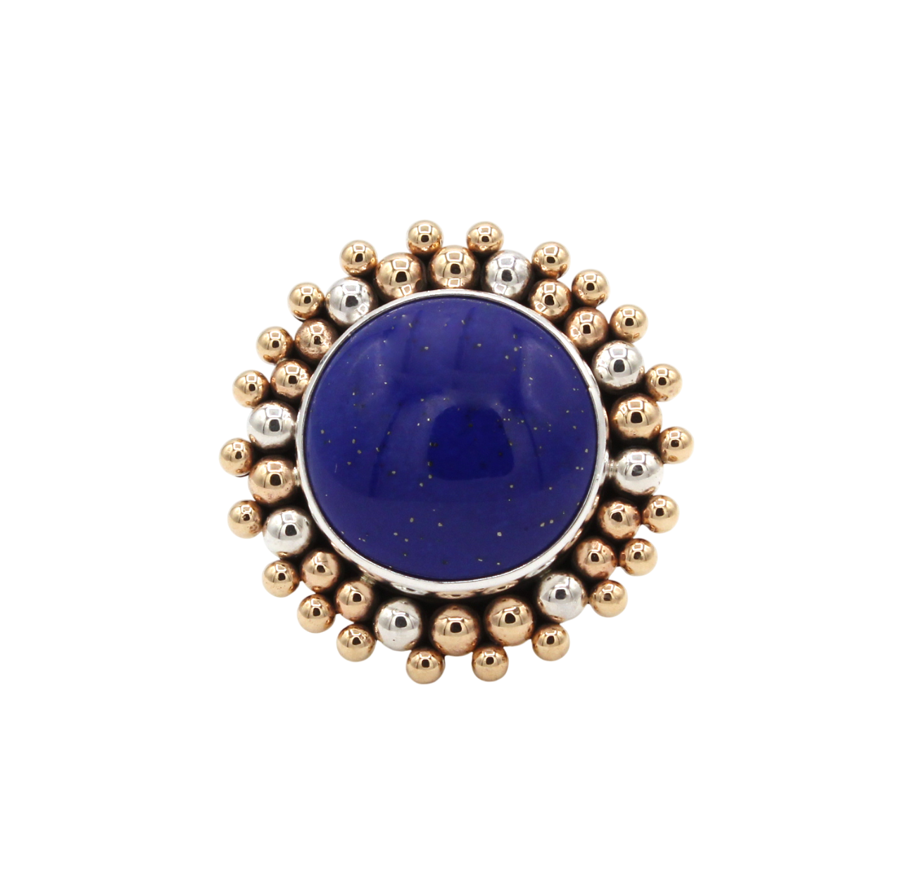 14K Gold/Silver Lapis Ring-Jewelry-Artie Yellowhorse-Sorrel Sky Gallery