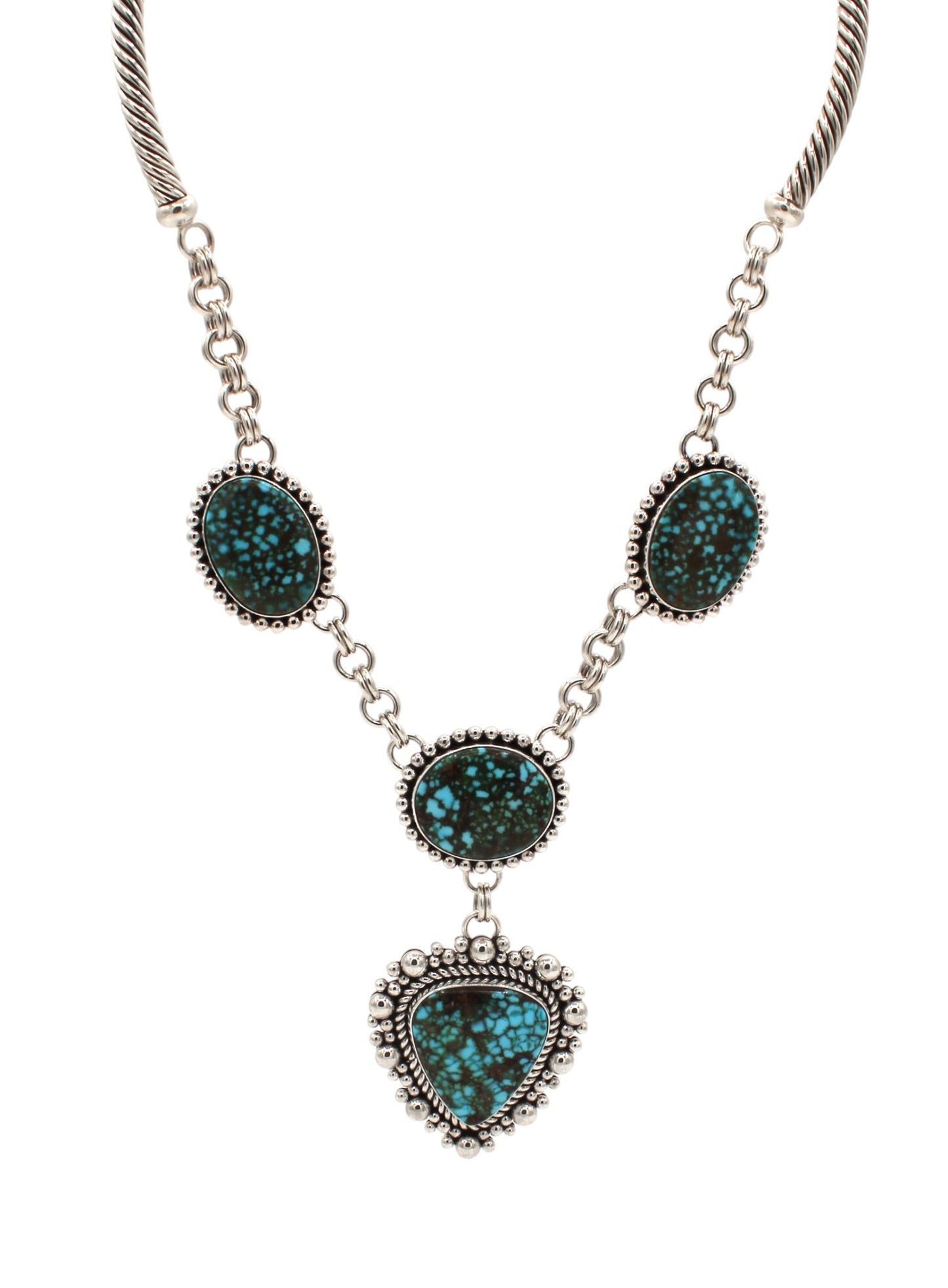 4 Stone Kingman Turquoise Necklace-Jewelry-Artie Yellowhorse-Sorrel Sky Gallery