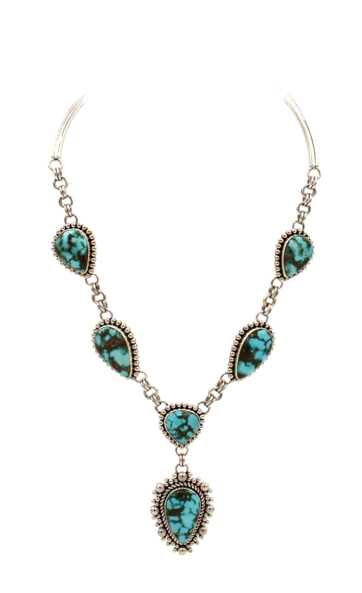 6 Stone Kingman Necklace-Jewelry-Artie Yellowhorse-Sorrel Sky Gallery