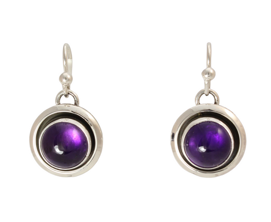 Amethyst Shadowbox Drop Earrings-Jewelry-Artie Yellowhorse-Sorrel Sky Gallery