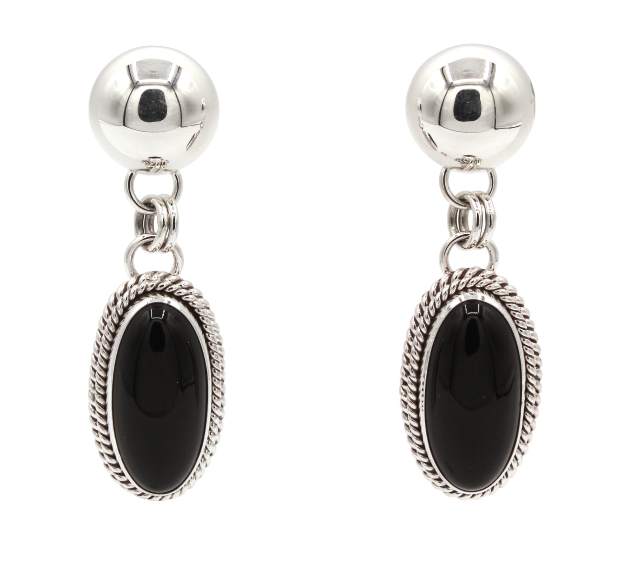 Black Onyx Drop Earrings-Jewelry-Artie Yellowhorse-Sorrel Sky Gallery