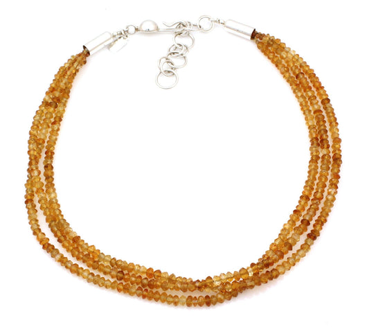 Citrine Three Strand Necklace-Jewelry-Artie Yellowhorse-Sorrel Sky Gallery
