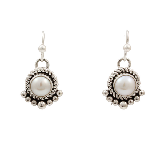 Fresh Water Pearl Drop Earrings-Jewelry-Artie Yellowhorse-Sorrel Sky Gallery