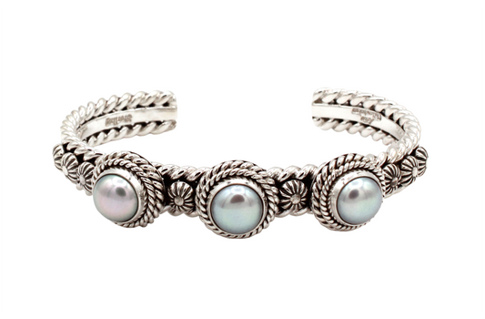 Freshwater Pearl Cuff Bracelet-Jewelry-Artie Yellowhorse-Sorrel Sky Gallery