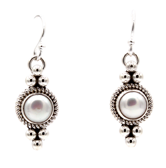 Freshwater Pearl Drop Earrings-Jewelry-Artie Yellowhorse-Sorrel Sky Gallery