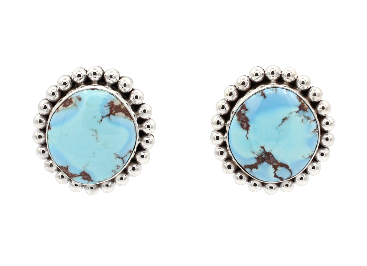 Golden Hills Turquoise Post Earrings-Jewelry-Artie Yellowhorse-Sorrel Sky Gallery