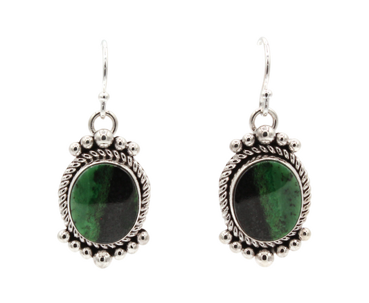 Green Garnet Drop Earrings-Jewelry-Artie Yellowhorse-Sorrel Sky Gallery