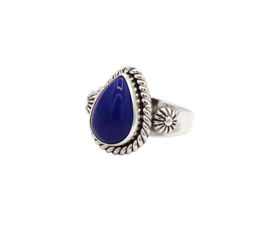 Lapis Teardrop Ring-Jewelry-Artie Yellowhorse-Sorrel Sky Gallery