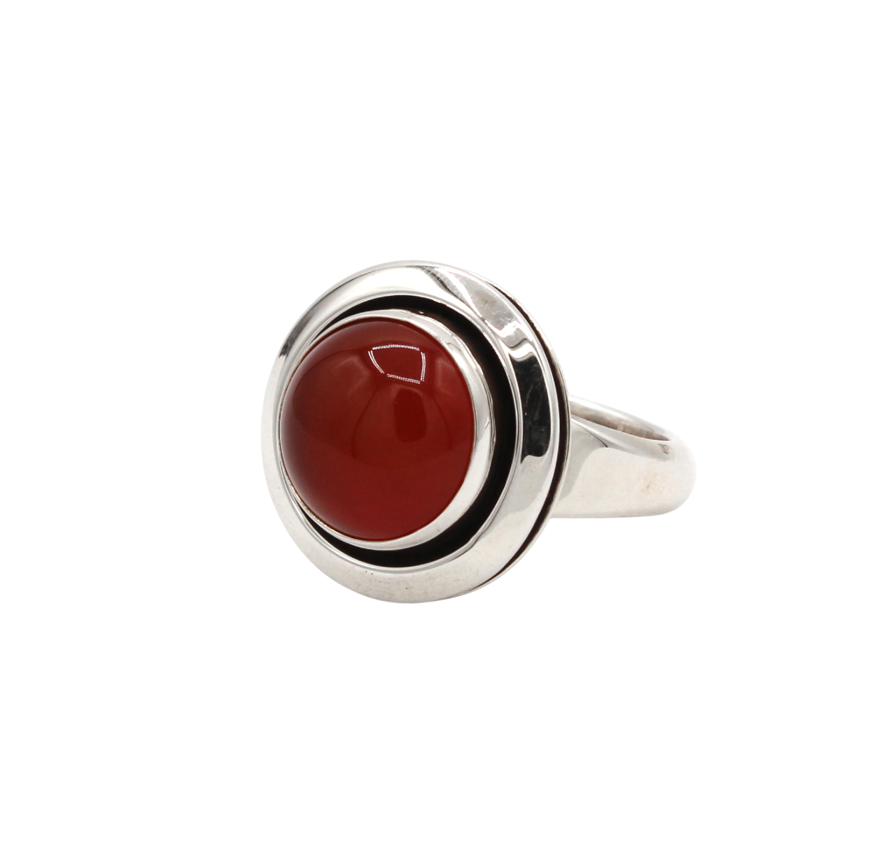 Large Shadowbox Carnelian Ring-Jewelry-Artie Yellowhorse-Sorrel Sky Gallery