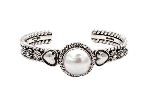 Mabe Pearl Cuff Bracelet-Jewelry-Artie Yellowhorse-Sorrel Sky Gallery