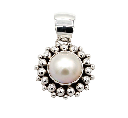 Mabe Pearl Round Pendant-Jewelry-Artie Yellowhorse-Sorrel Sky Gallery