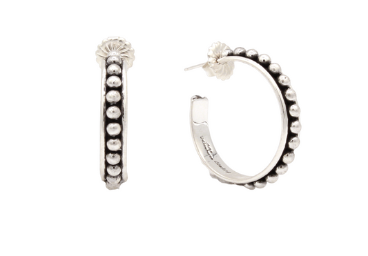 Medium Silver Hoop Earrings-Jewelry-Artie Yellowhorse-Sorrel Sky Gallery