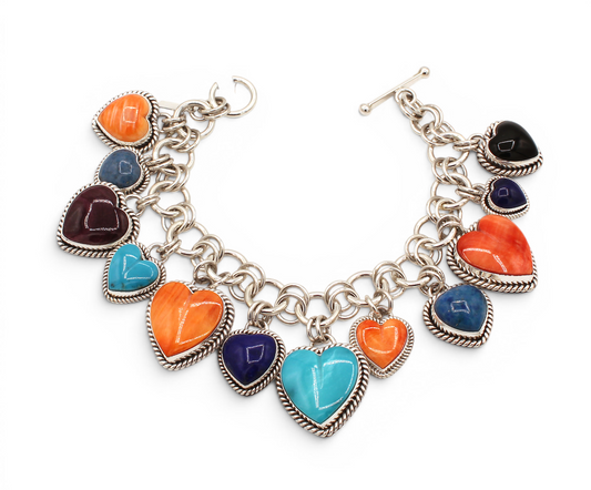 Multistone Heart Bracelet-Jewelry-Artie Yellowhorse-Sorrel Sky Gallery