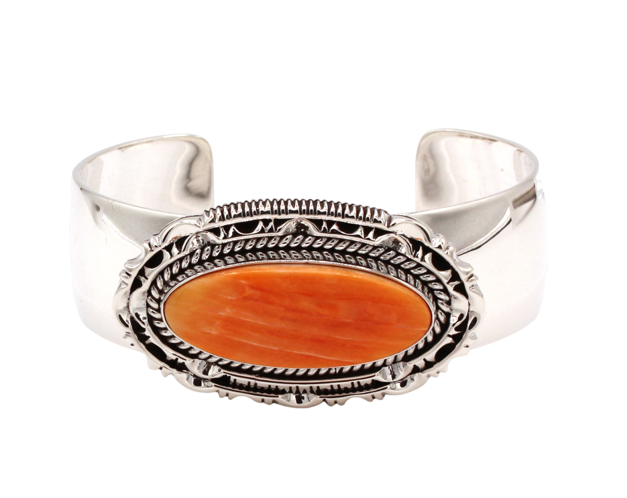 Orange Spiny Oyster Cuff Bracelet-Jewelry-Artie Yellowhorse-Sorrel Sky Gallery