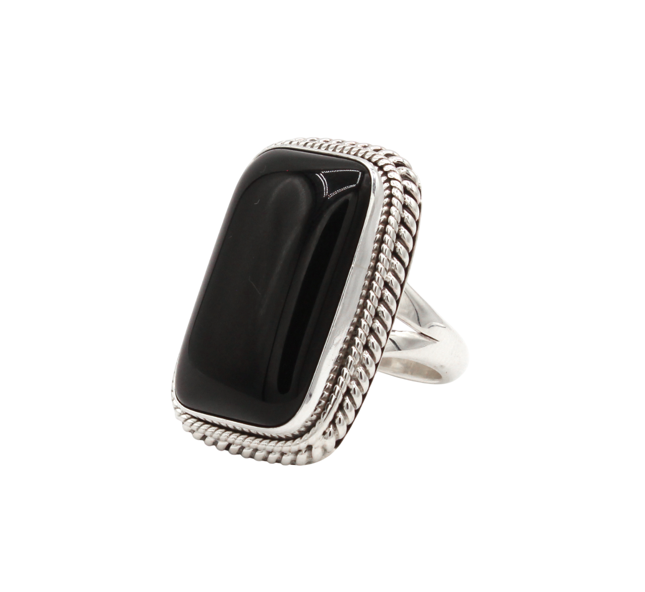 Rectangular Black Onyx Ring-Jewelry-Artie Yellowhorse-Sorrel Sky Gallery