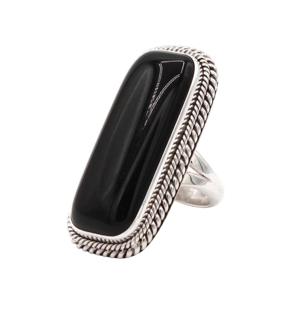 Rectangular Black Onyx Ring-Jewelry-Artie Yellowhorse-Sorrel Sky Gallery