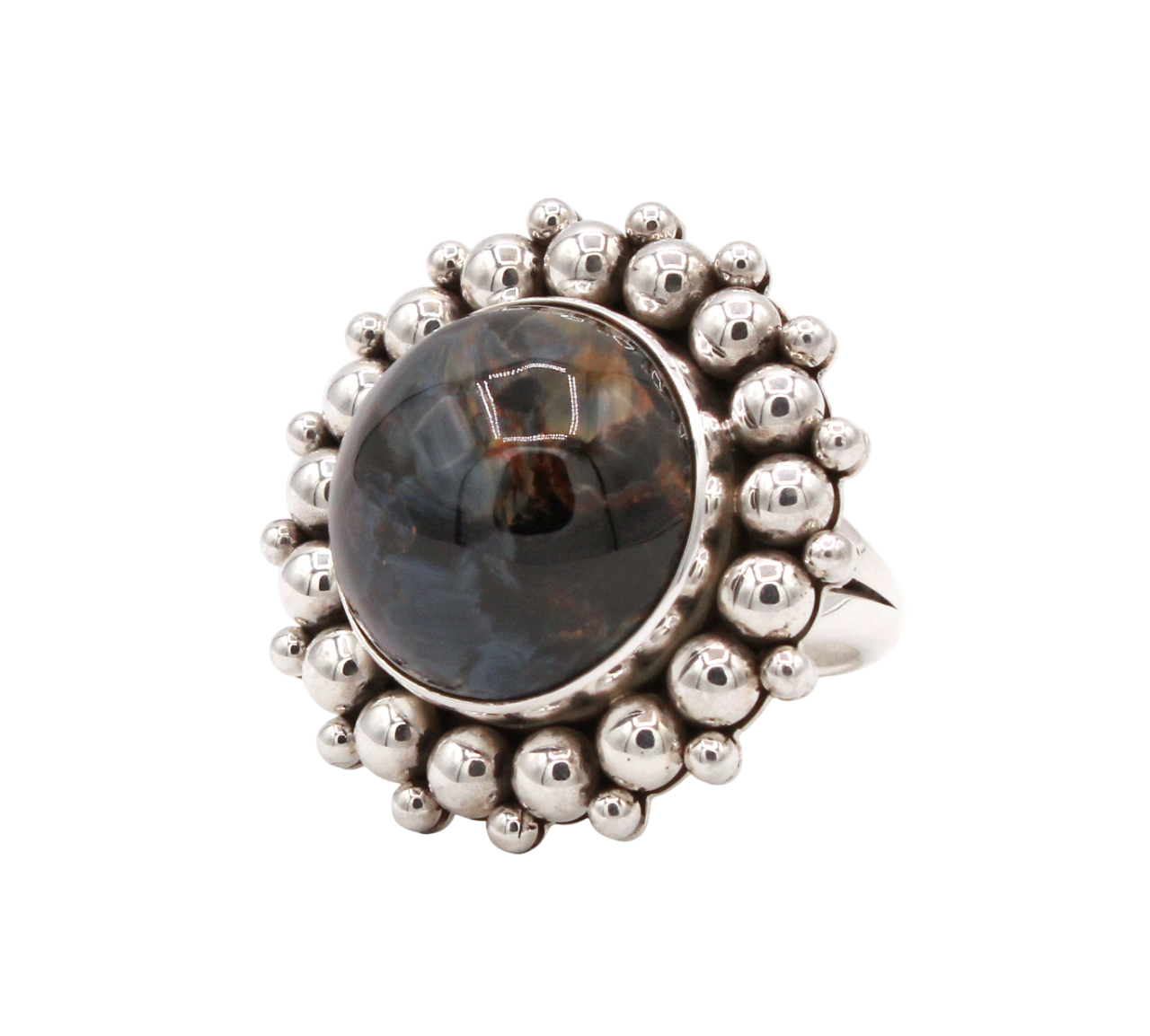 Round Dot Pietersite Ring-Jewelry-Artie Yellowhorse-Sorrel Sky Gallery