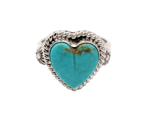 Small Kingman Heart Ring-Jewelry-Artie Yellowhorse-Sorrel Sky Gallery
