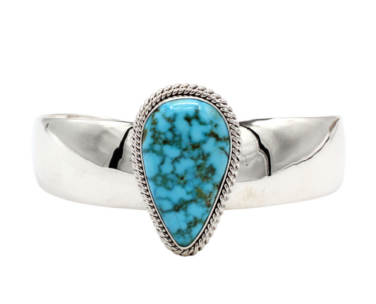 Teardrop Kingman Turquoise Cuff Bracelet-Jewelry-Artie Yellowhorse-Sorrel Sky Gallery