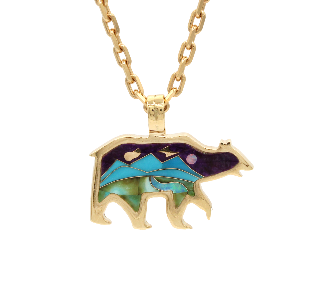 18K Gold Bear Pendant-Jewelry-Ben Nighthorse-Sorrel Sky Gallery