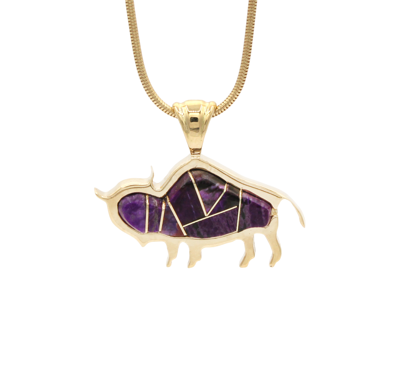 18K Gold Buffalo Pendant-Jewelry-Ben Nighthorse-Sorrel Sky Gallery