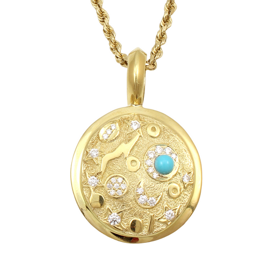 18K Gold Diamond Creation Pendant-Jewelry-Ben Nighthorse-Sorrel Sky Gallery