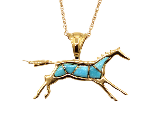 18K Gold Small Horse Pendant-Jewelry-Ben Nighthorse-Sorrel Sky Gallery