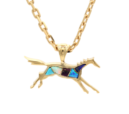 18K Gold Small Horse Pendant-Jewelry-Ben Nighthorse-Sorrel Sky Gallery