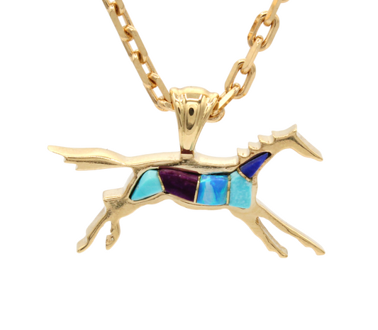 18K Gold Small Horse Pendant-Jewelry-Ben Nighthorse-Sorrel Sky Gallery