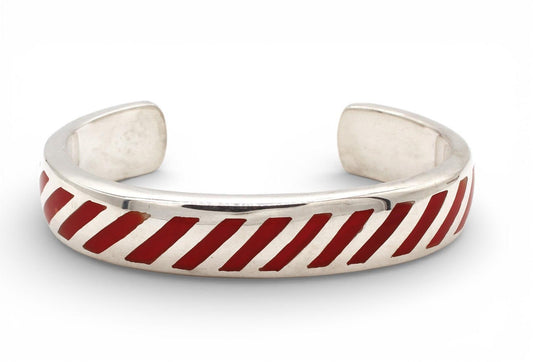 Diagonal Top Inlay Cuff Bracelet-Jewelry-Ben Nighthorse-Sorrel Sky Gallery