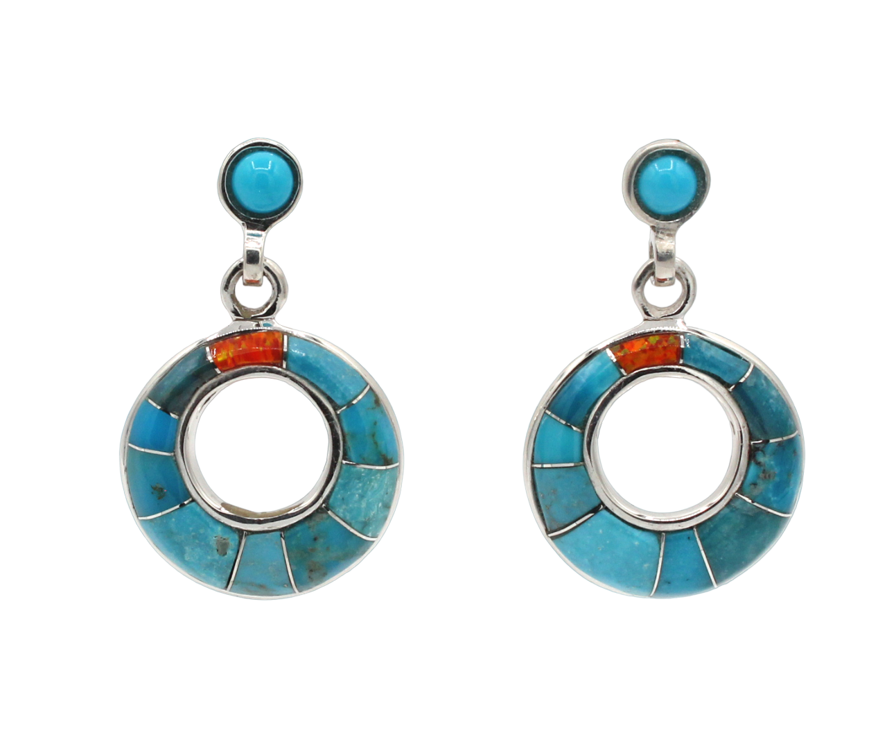 Double Circle Earrings-Jewelry-Ben Nighthorse-Sorrel Sky Gallery