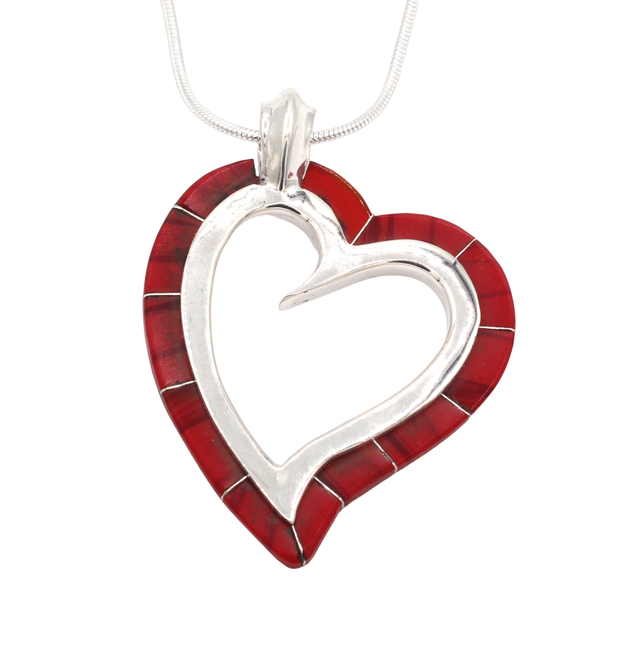 Heart Edge Inlay Pendant-Jewelry-Ben Nighthorse-Sorrel Sky Gallery