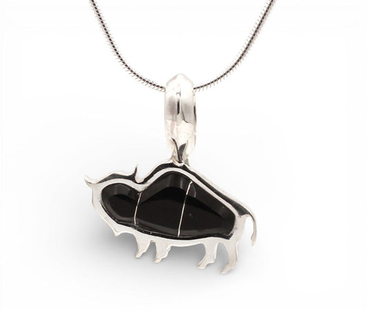 Inlay Buffalo Pendant-Jewelry-Ben Nighthorse-Sorrel Sky Gallery