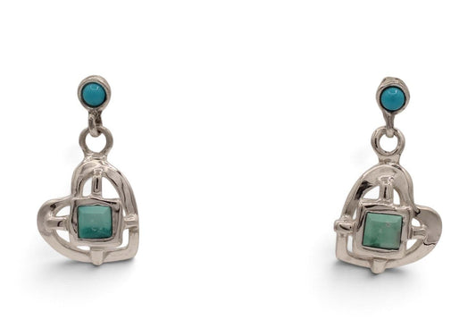 Morning Star Heart Earrings-Jewelry-Ben Nighthorse-Sorrel Sky Gallery