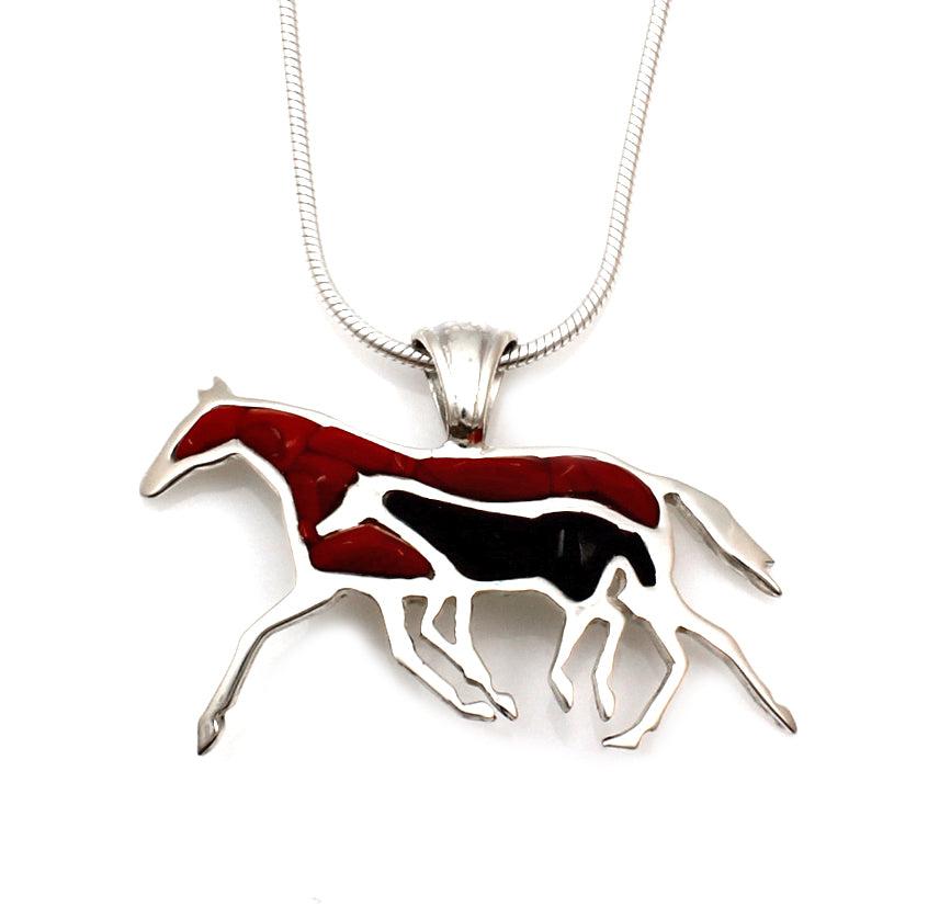 Mother and Foal Pendant-Jewelry-Ben Nighthorse-Sorrel Sky Gallery