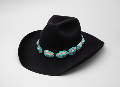 Oval with Side Inlay/Center Stone Hatband