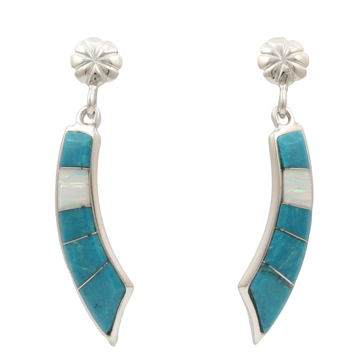 Rainbow Inlay Earrings-Jewelry-Ben Nighthorse-Sorrel Sky Gallery