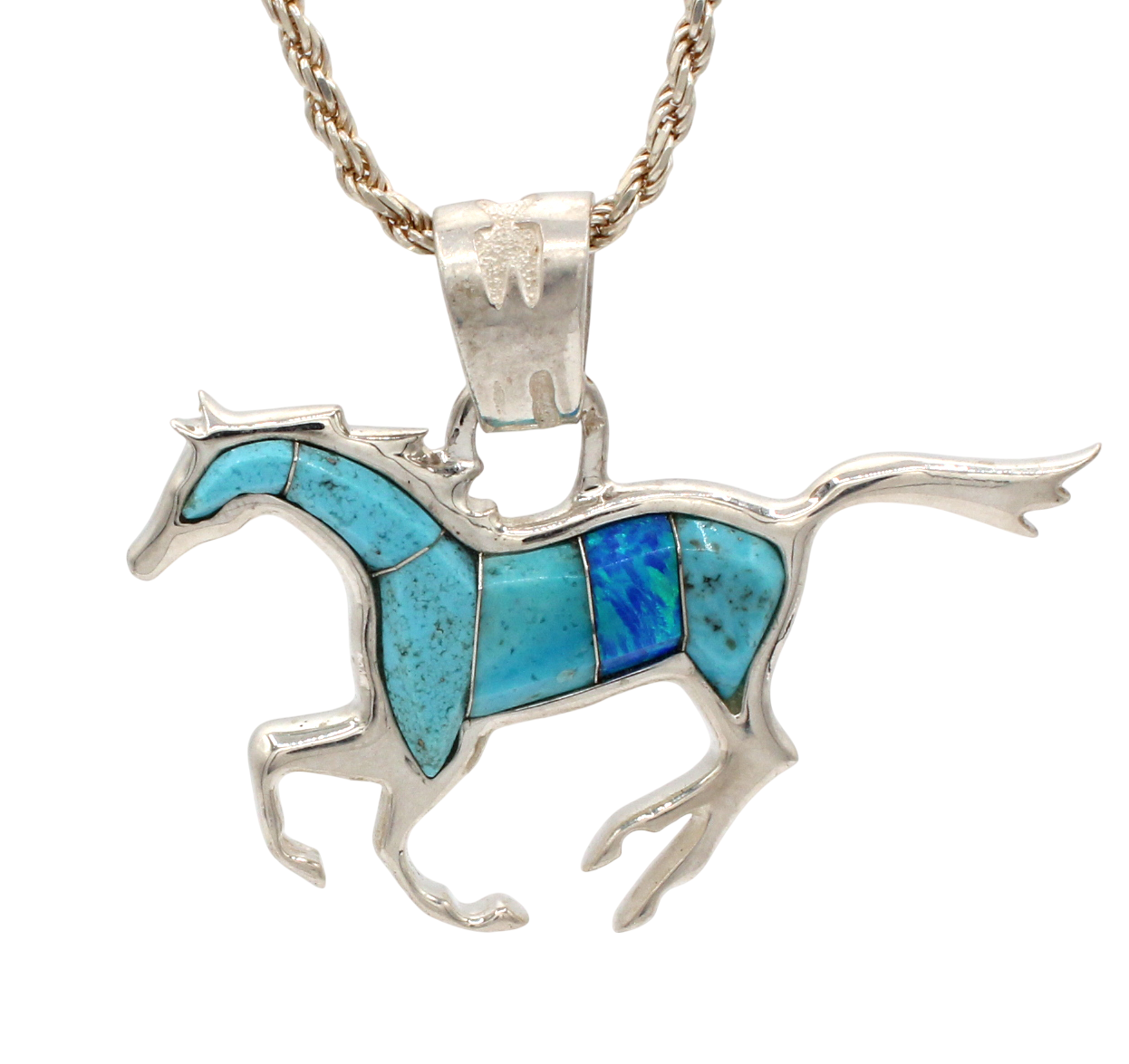 Reversible Running Horse Pendant-Jewelry-Ben Nighthorse-Sorrel Sky Gallery