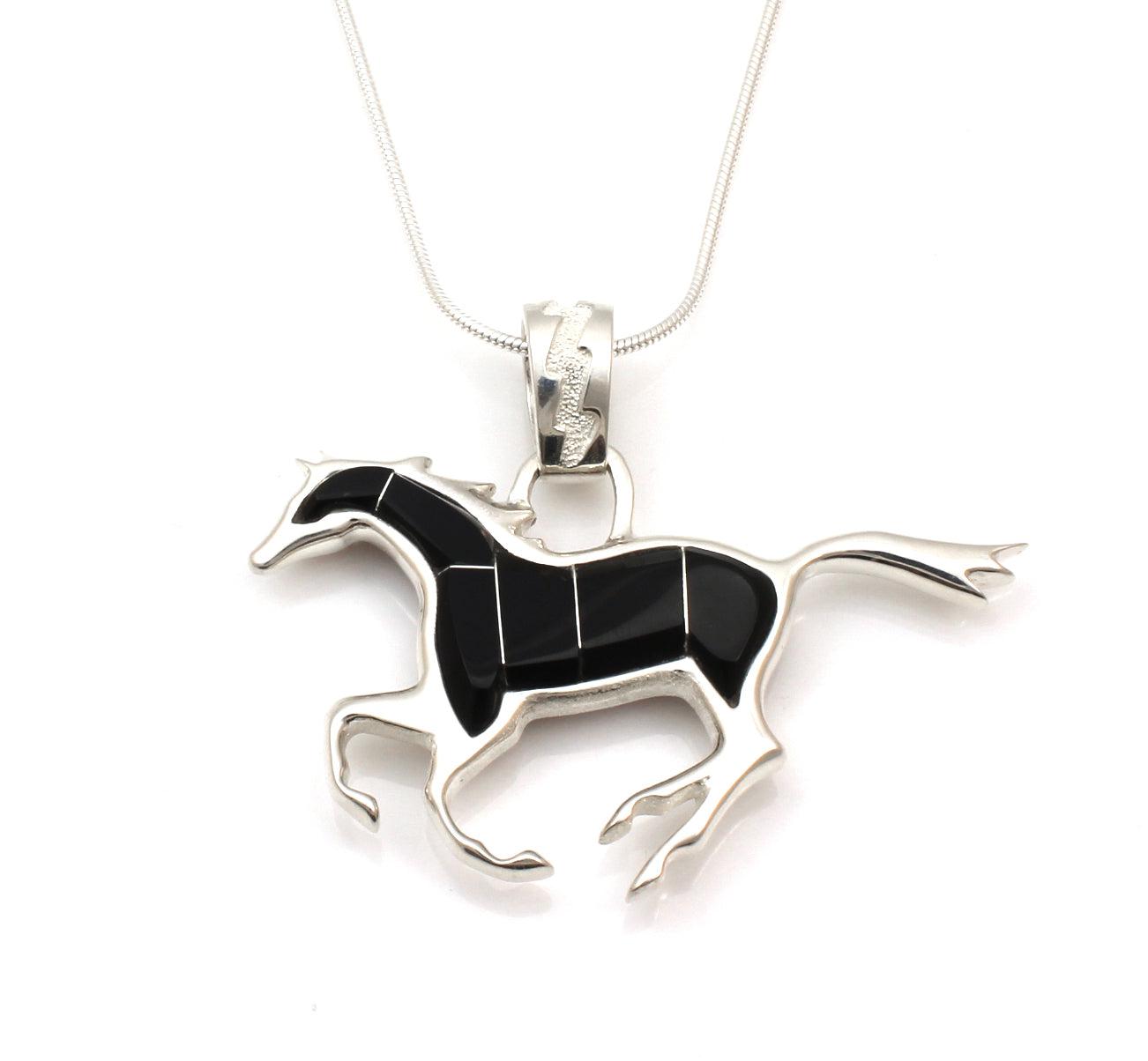 Reversible Running Horse Pendant-Jewelry-Ben Nighthorse-Sorrel Sky Gallery