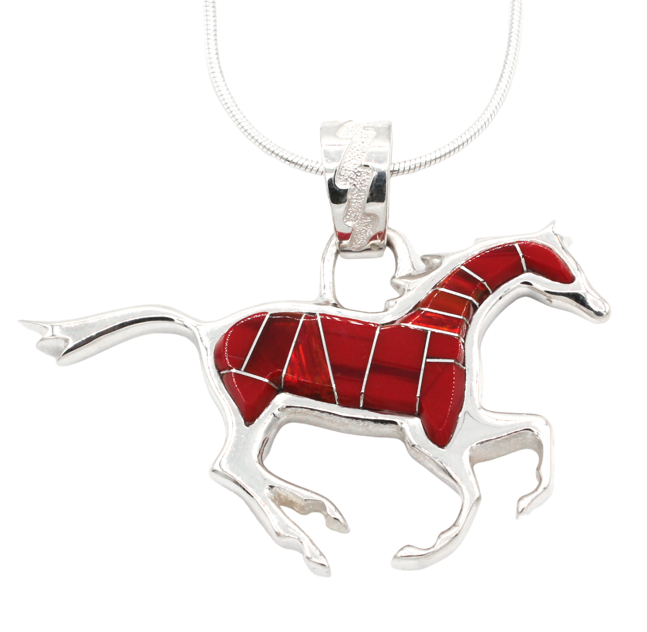 Reversible Running Horse Pendant-Jewelry-Ben Nighthorse-Sorrel Sky Gallery