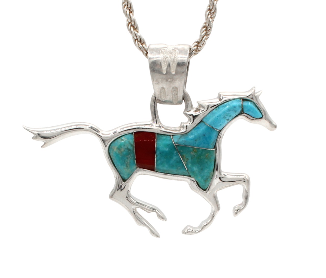 Reversible Running Horse Pendant-Jewelry-Ben Nighthorse-Sorrel Sky Gallery