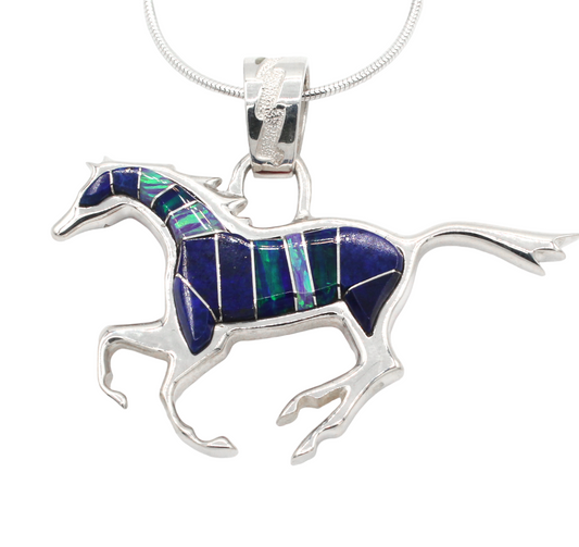 Reversible Running Horse Pendant-Jewelry-Ben Nighthorse-Sorrel Sky Gallery