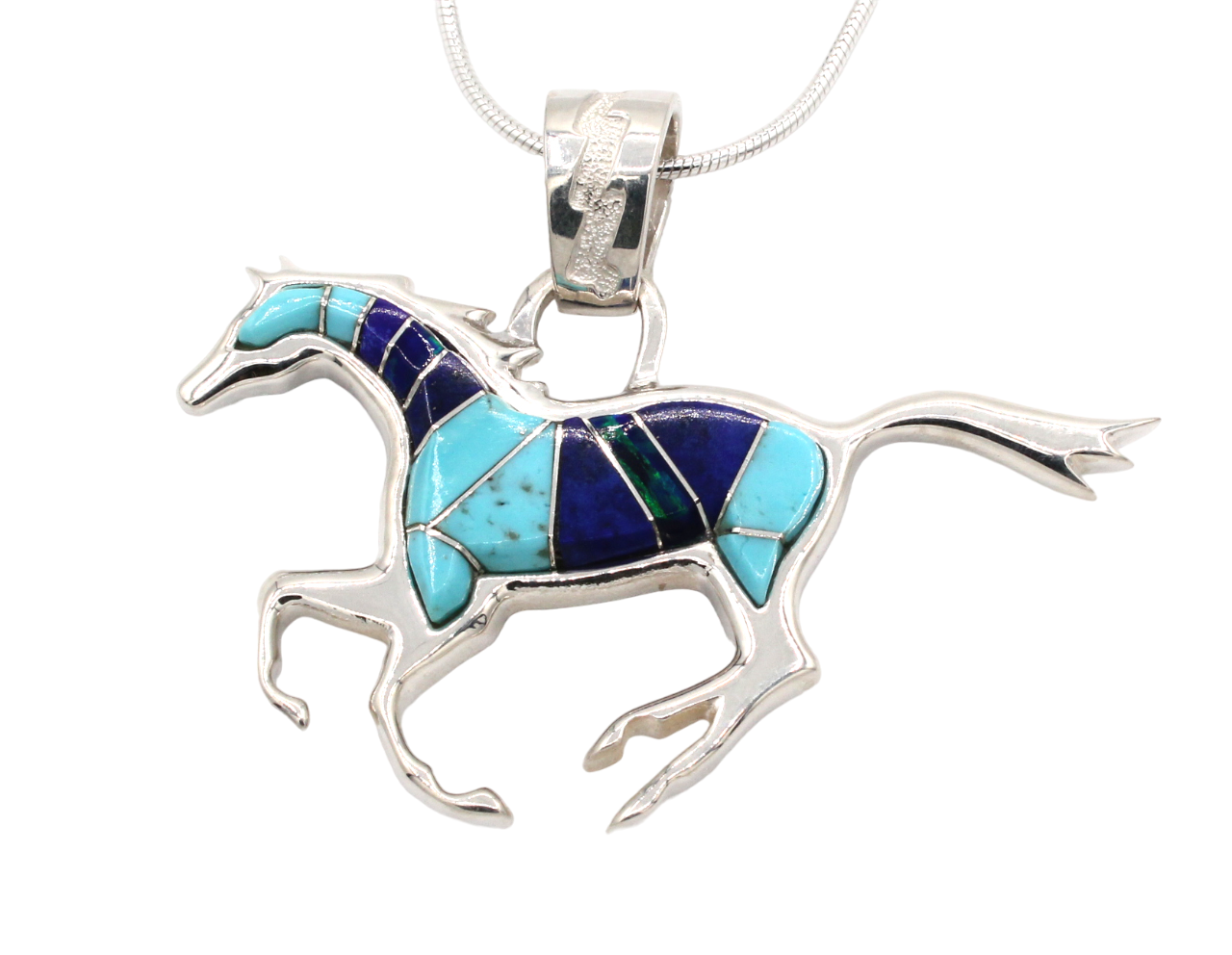 Reversible Running Horse Pendant-Jewelry-Ben Nighthorse-Sorrel Sky Gallery