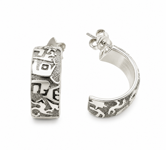 Rock Art Hoop Earrings