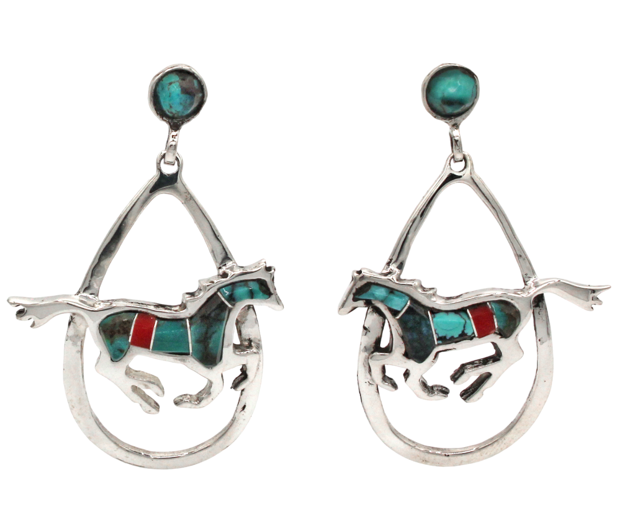 Running Horse Earrings-Jewelry-Ben Nighthorse-Sorrel Sky Gallery