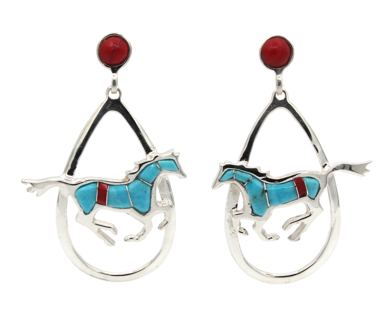 Running Horse Earrings-Jewelry-Ben Nighthorse-Sorrel Sky Gallery