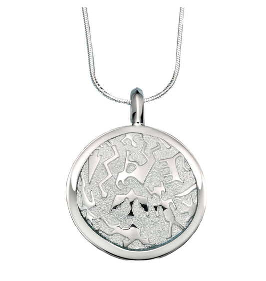Small Rock Art Round Pendant