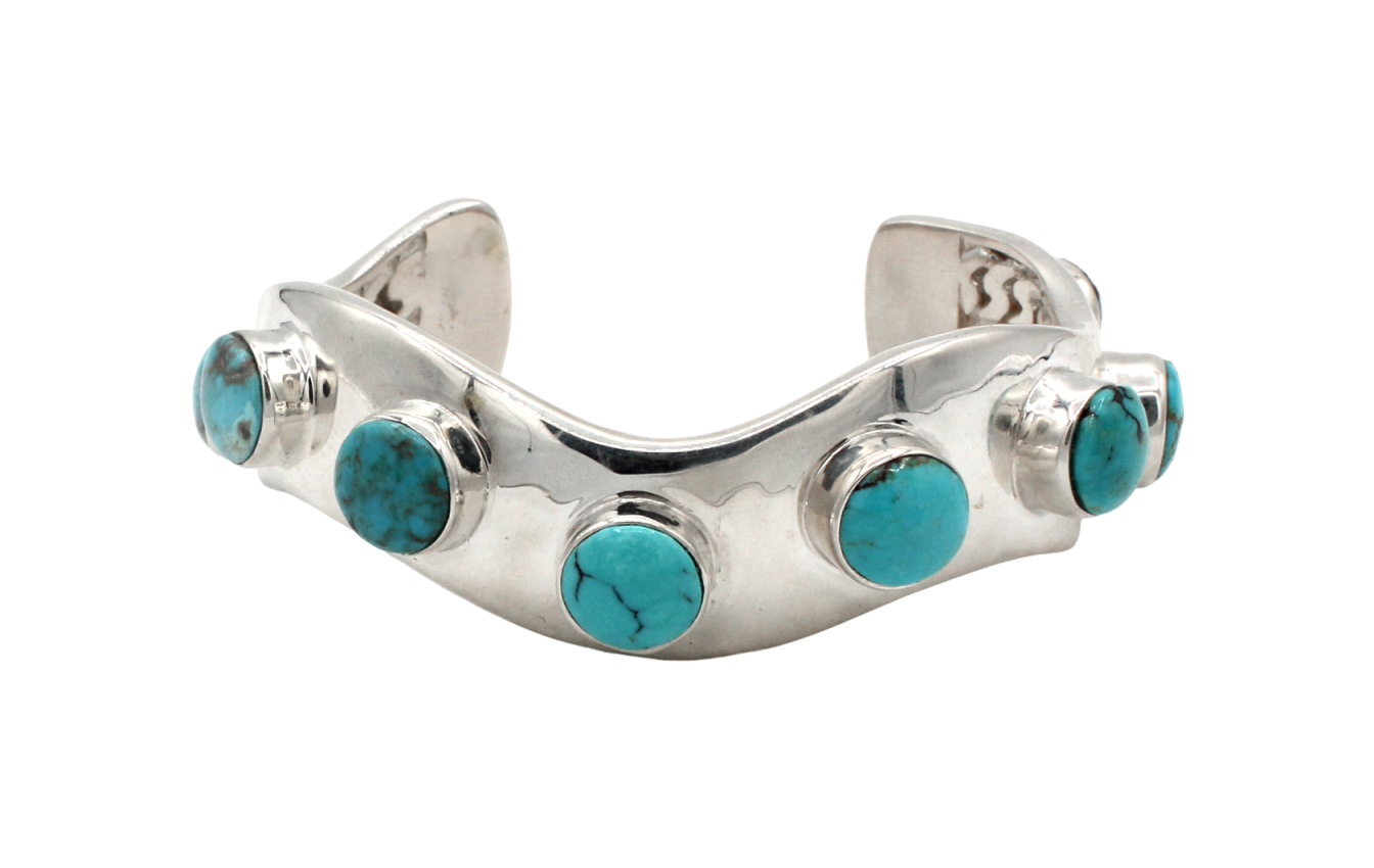 Waves with Caps Cuff Bracelet-Jewelry-Ben Nighthorse-Sorrel Sky Gallery