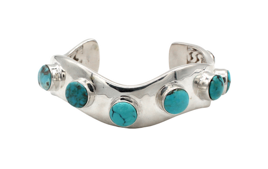 Waves with Caps Cuff Bracelet-Jewelry-Ben Nighthorse-Sorrel Sky Gallery