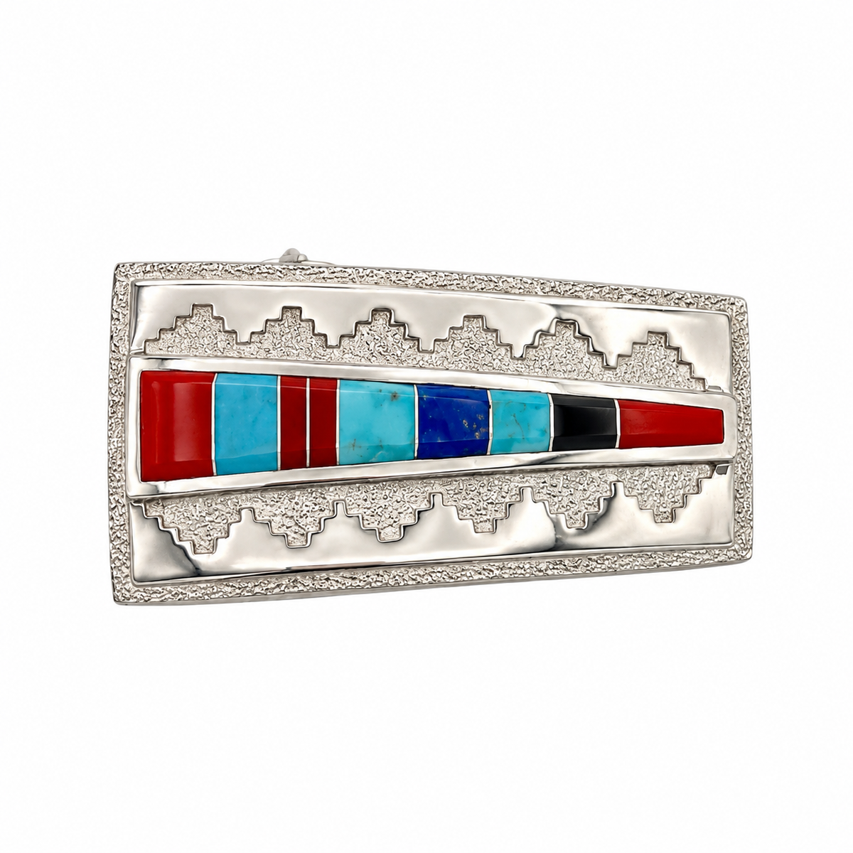 Wedge Inlay Belt Buckle-Jewelry-Ben Nighthorse-Sorrel Sky Gallery